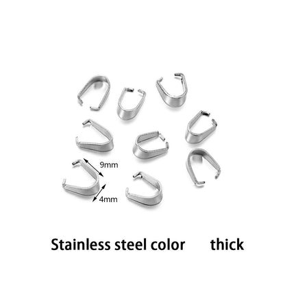 Stainless Steel Pendant Pinch Bail, 50-100pcs