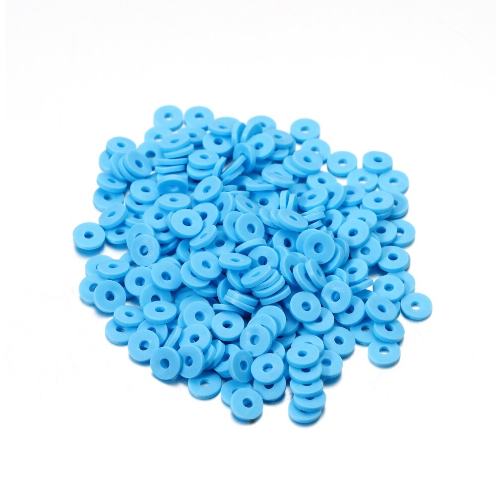 6 mm flache, runde Polymerharz-Tonperlen