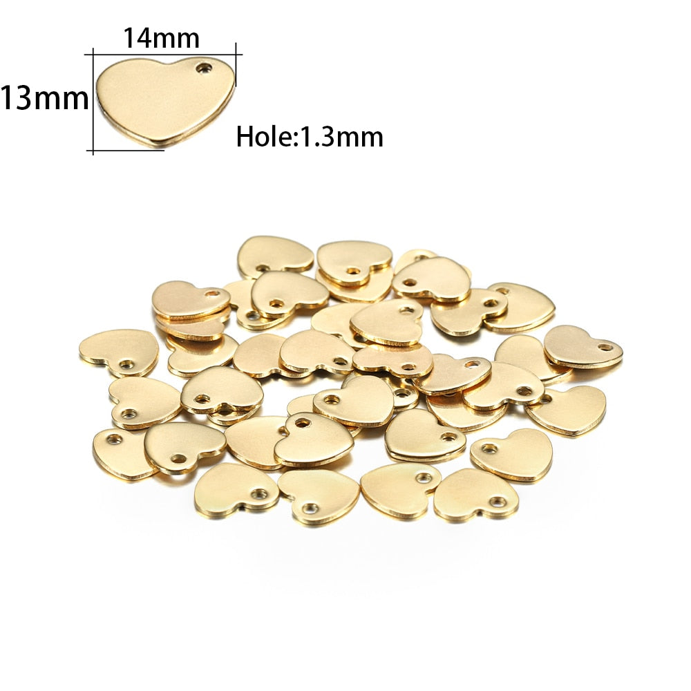 20 Stück Gold/Roségold Edelstahl Charms
