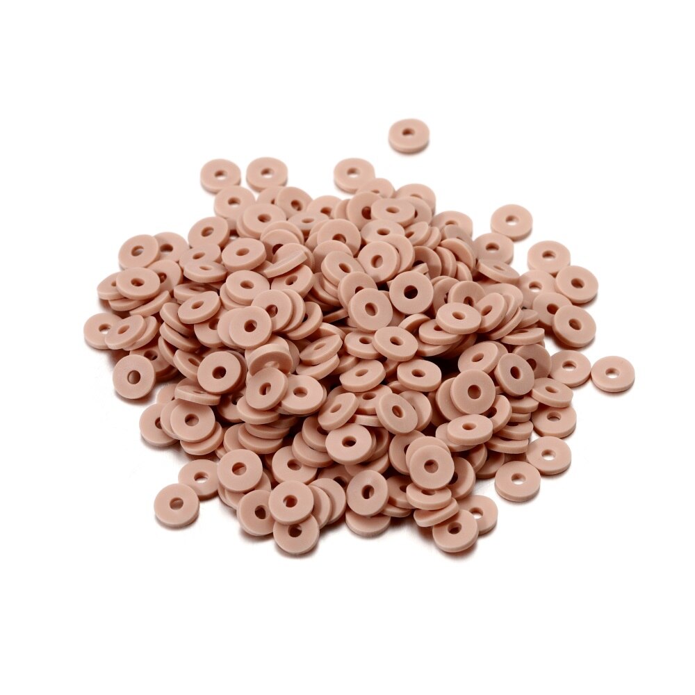 6 mm flache, runde Polymerharz-Tonperlen