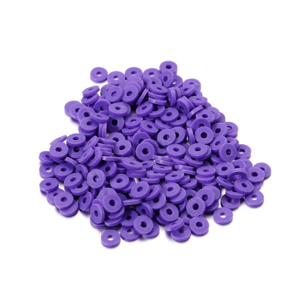 6 mm flache, runde Polymerharz-Tonperlen