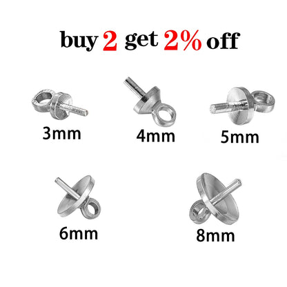 Brass Half Hole Charms Eye Pins Beads End Caps, 50-100pcs