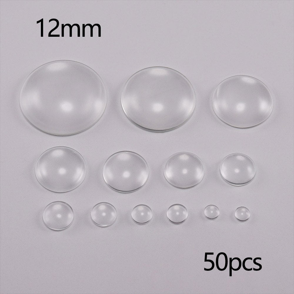 5-50Pcs Assorted Transparent Glass Cabochons