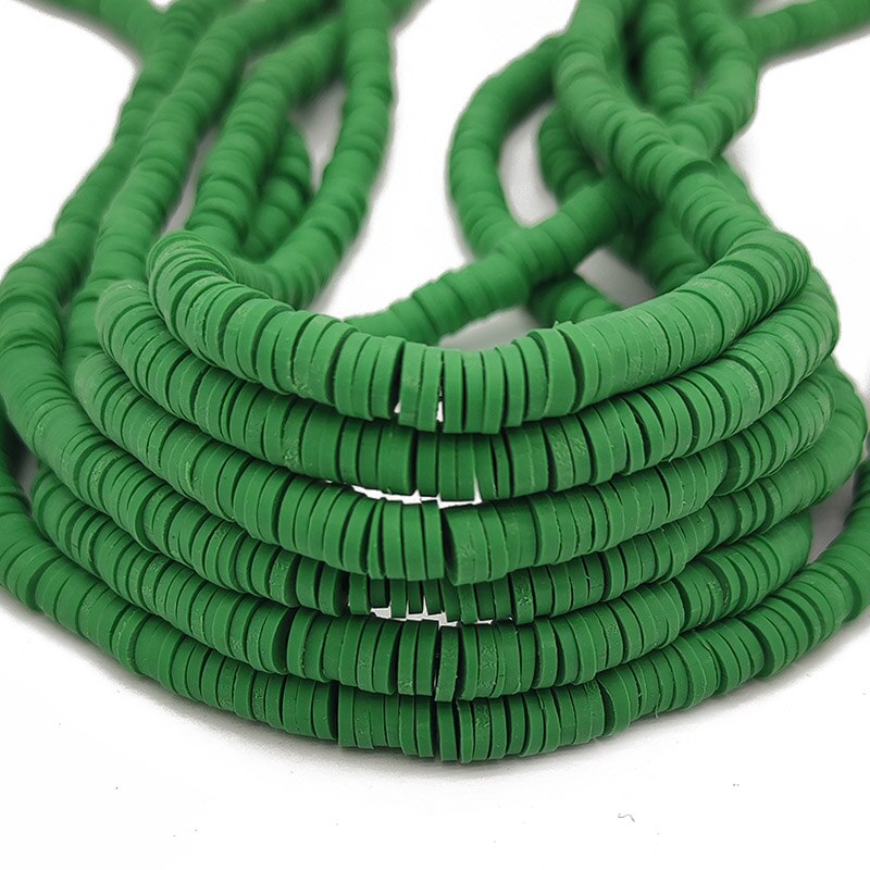 45 Colors 16" 6mm Flat Round Polymer Clay Beads