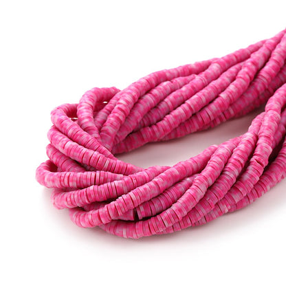 4-5mm Flat Round Polymer Clay Beads Mix