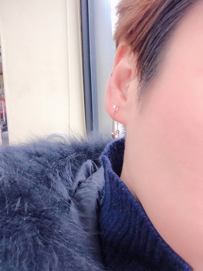 DIY Supply-One Piece 925 Sterling Silver Finding Safety Pin LInk- Earring Finding - 29mmx7.5mm (4109C)