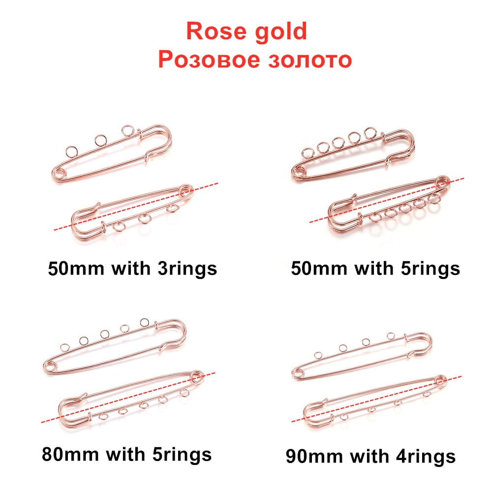 Base vierge de broche d'épingles de sûreté 10 pièces, 50-90mm