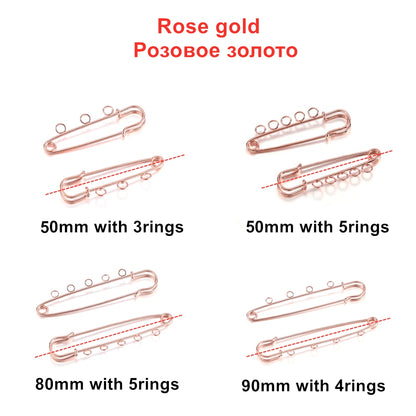 Base vierge de broche d'épingles de sûreté 10 pièces, 50-90mm