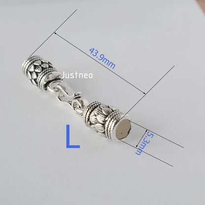 Antiqued solid 925 sterling silver S Clasp Leather Cord End Cap , Thai Silver jewelry diy findings/components  1