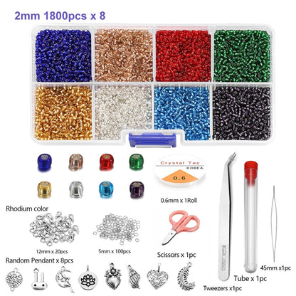 2 mm tschechisches Glas-Rocailles-Set