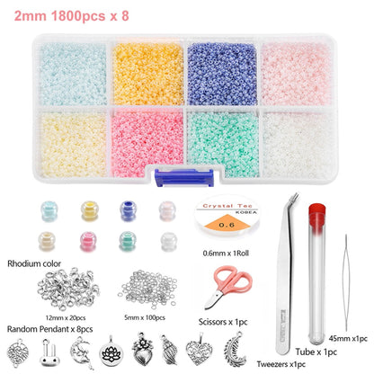 2 mm tschechisches Glas-Rocailles-Set