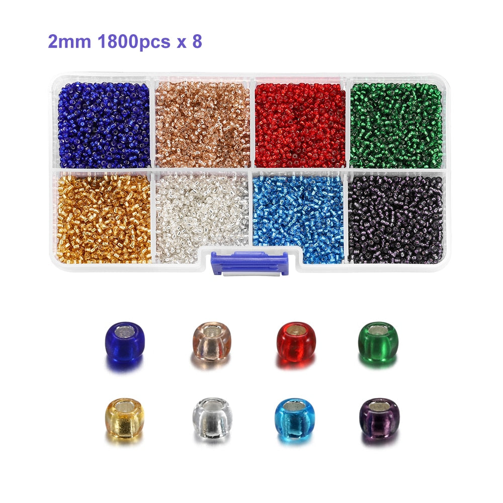 2 mm tschechisches Glas-Rocailles-Set