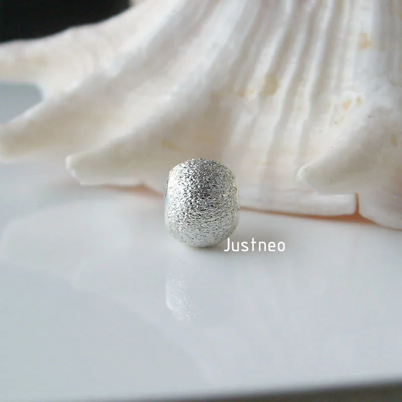 solid 925 Sterling Silver stardust round beads with flat edges,jewelry components, wholesale