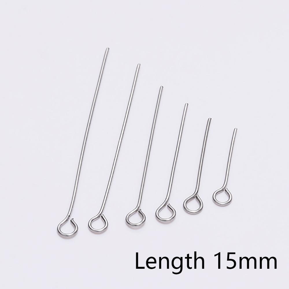 20-50mm Stainless Steel Eye Pins, 100pcs