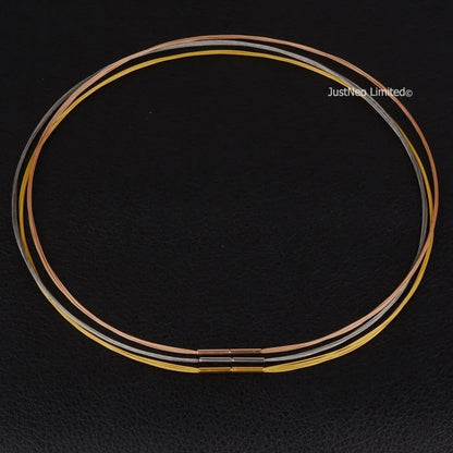 Stainless Steel Tiger Tail Wire Rope Chain Bracelet Necklace with Steel Clasp, 7-stranded Pendant Rope