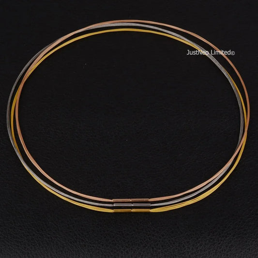 Stainless Steel Tiger Tail Wire Rope Chain Bracelet Necklace with Steel Clasp, 7-stranded Pendant Rope