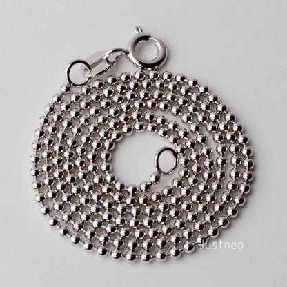 JustNeo Solid 925 Sterling Silver Ball Chain Necklace,Basic Chains for Pendants