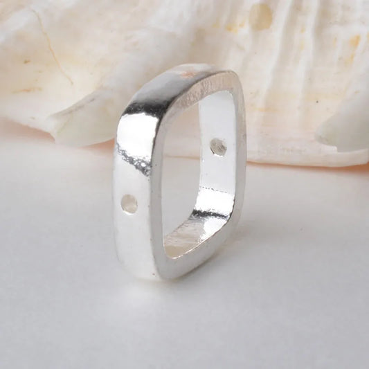 solid 925 sterling silver Square Bead Frame, spacer loose bead with 1mm hole jewelry diy components accessories