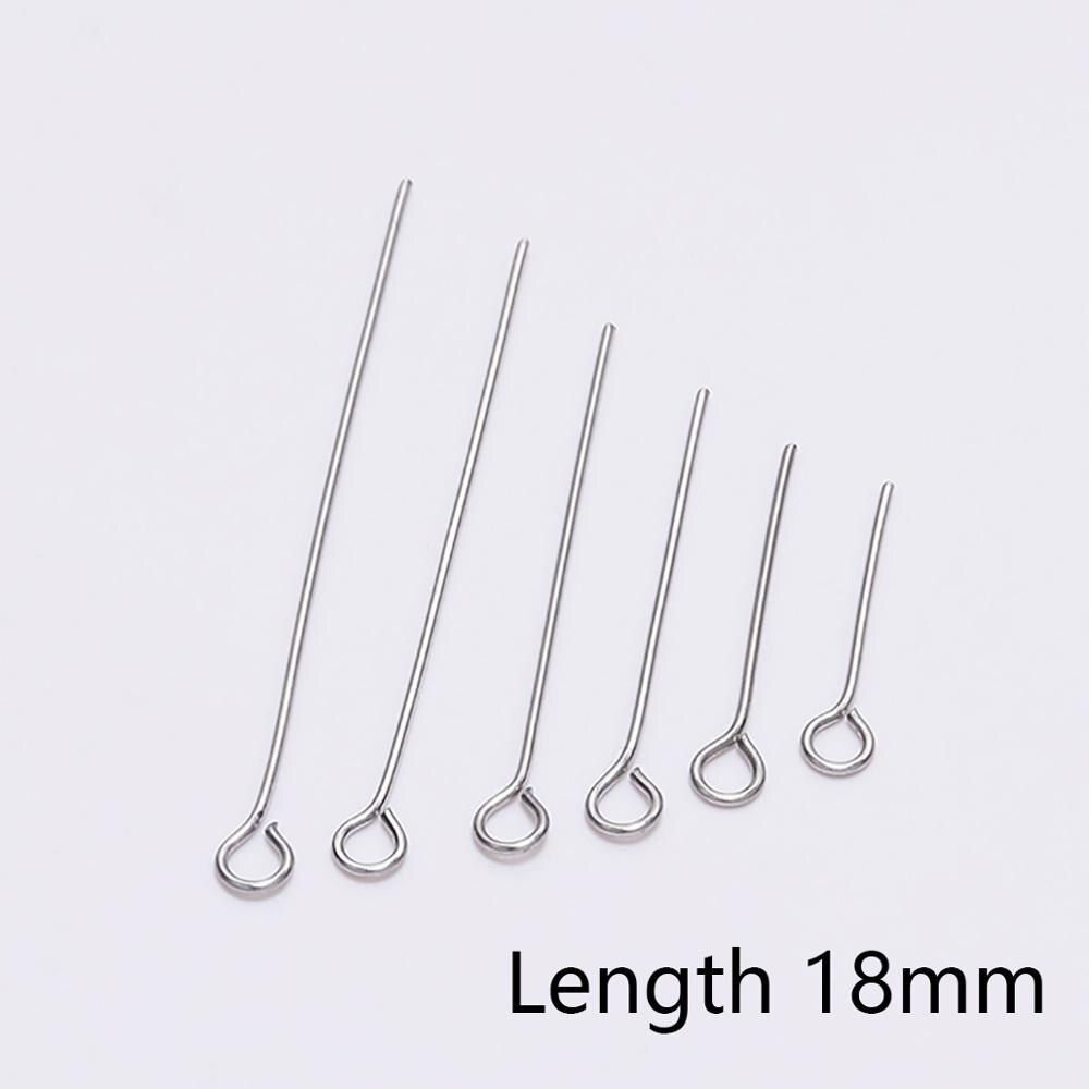 20-50mm Stainless Steel Eye Pins, 100pcs
