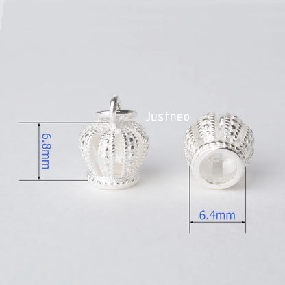 solid 925 Sterling Silver Royal Crown pendant charm,silver spacer bead charms for necklace & pendant sterling silver jewelry
