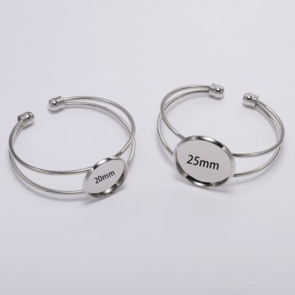 18 20 25mm Gold Bangle Bracelet Cabochon Base
