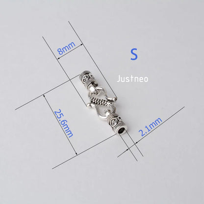 Antiqued solid 925 sterling silver S Clasp Leather Cord End Cap , silver jewelry diy findings/components