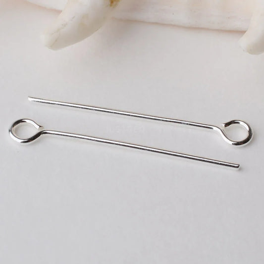925 sterling silver eye pins for Jewelry Making, silver Open Eye head Pins Findings