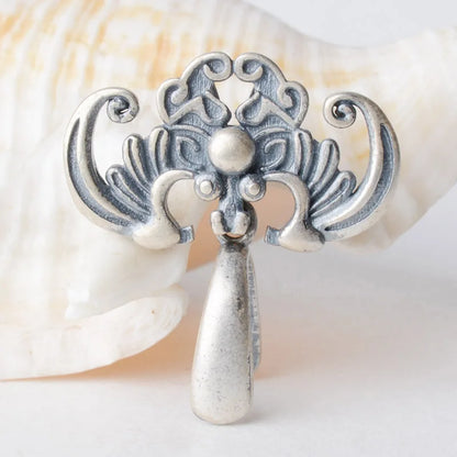 Solid 925 sterling silver bat pendant clasp connector, Thai Silver pinch bail for necklace & pendant silver jewelry