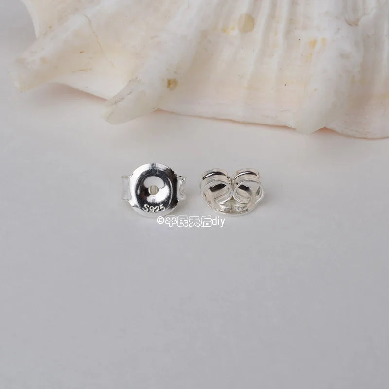 earnut, solid 925 sterling silver earring backs,earring friction butterfly back stopper for earstuds