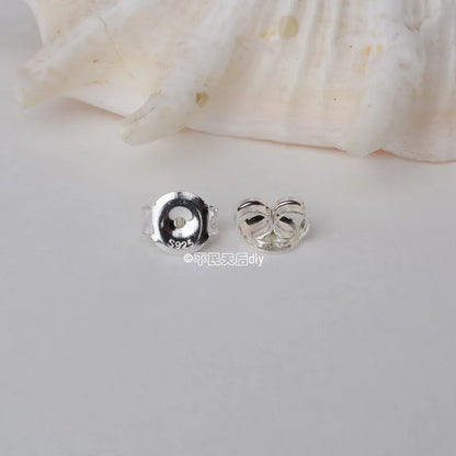 earnut, solid 925 sterling silver earring backs,earring friction butterfly back stopper for earstuds