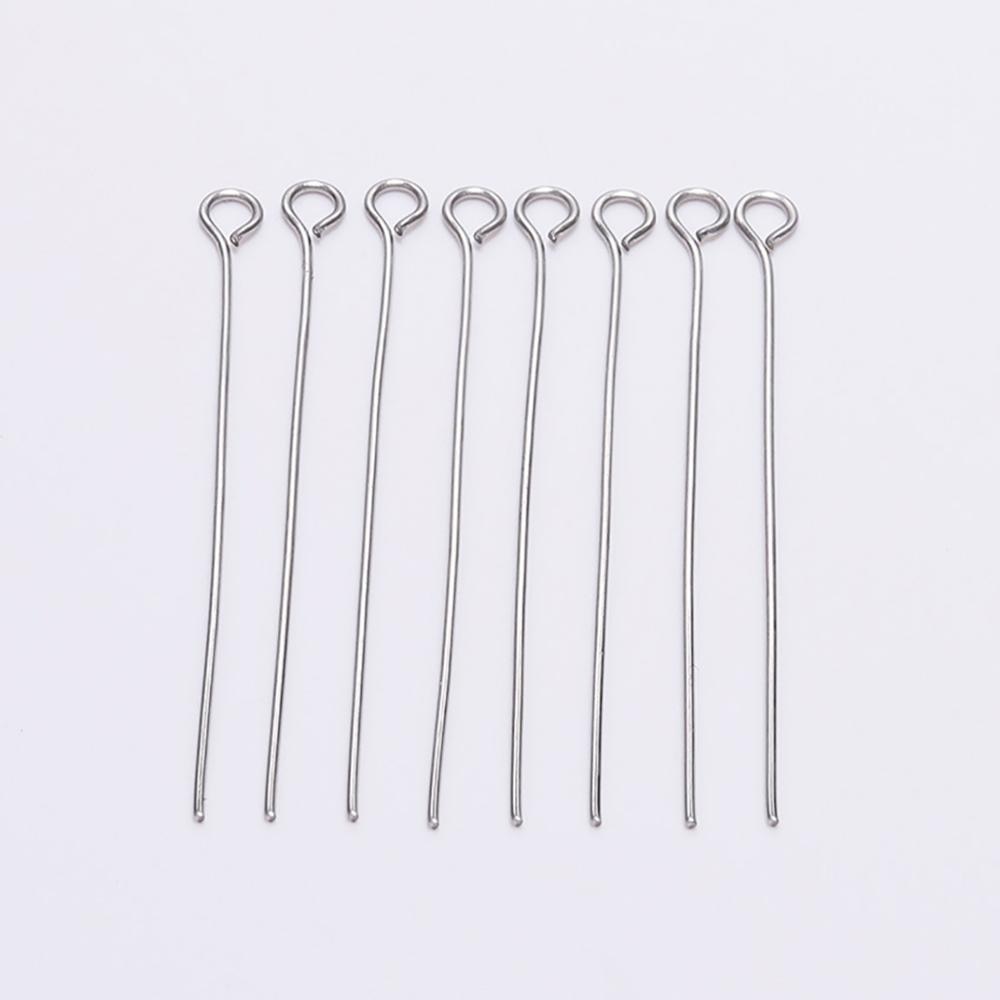 20-50mm Stainless Steel Eye Pins, 100pcs