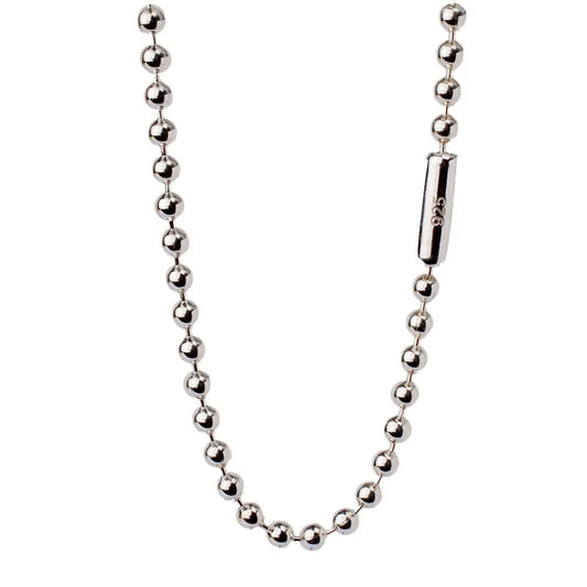 JustNeo 925 Sterling Silver Ball Chain Necklace 15-28 Inch Basic Pendant Compatible Chain Jewelry Accessory