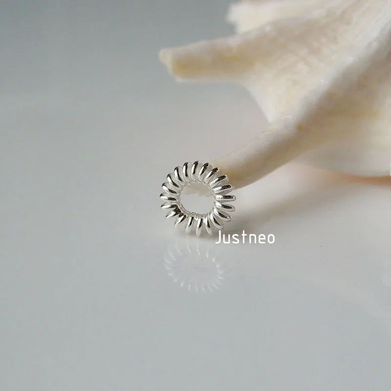5mm solid 925 sterling silver closed coil jump ring spacer beads,silver jewelry findings/components ,1 piece
