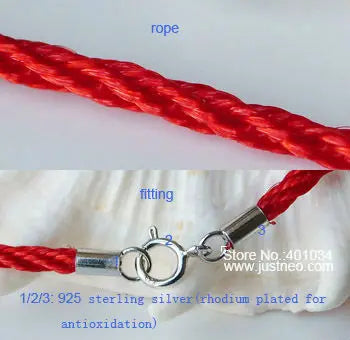 Braided Cotton Rope Cord Necklace Red and Black