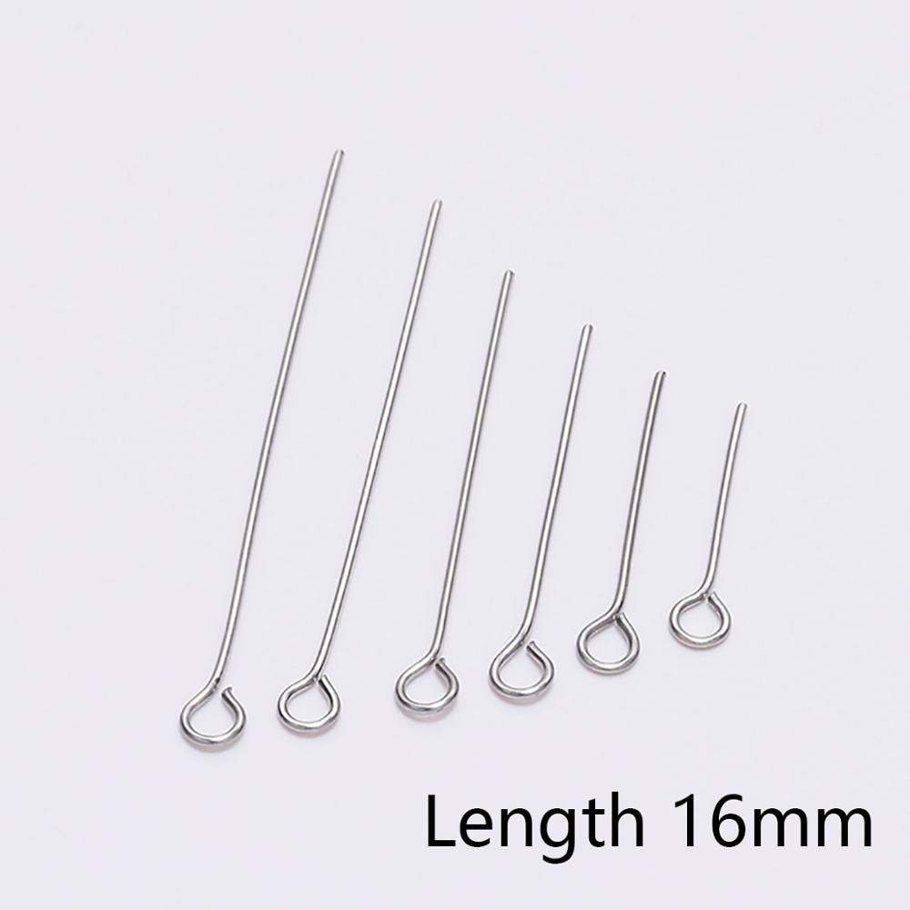 20-50mm Stainless Steel Eye Pins, 100pcs