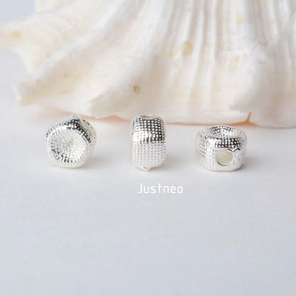 solid 925 sterling silver Pentagon charm beads, spacer loose bead with 1.6mm hole jewelry diy components accessories