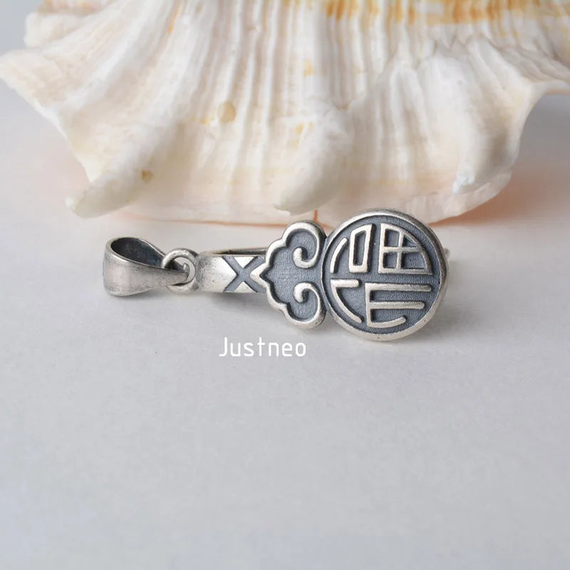 Solid 925 sterling silver blessing pendant clasp connector, Thai Silver pinch bail for necklace & pendant silver jewelry