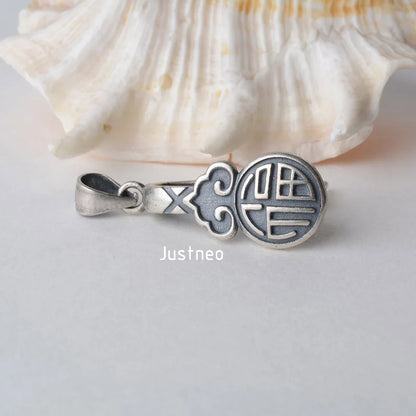 Solid 925 sterling silver blessing pendant clasp connector, Thai Silver pinch bail for necklace & pendant silver jewelry
