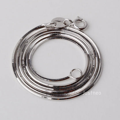 JustNeo Solid 925 Sterling Silver snake Chain Necklace,Basic Chains for Pendants