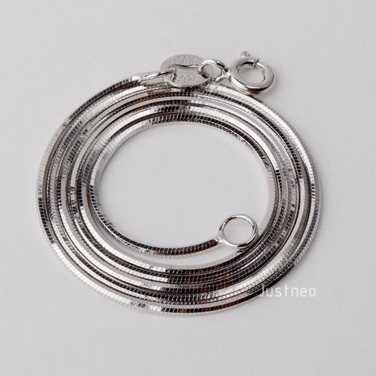 JustNeo Solid 925 Sterling Silver snake Chain Necklace,Basic Chains for Pendants