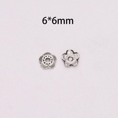 6mm 5-Petal Relief Flower Bead Caps, 100pcs