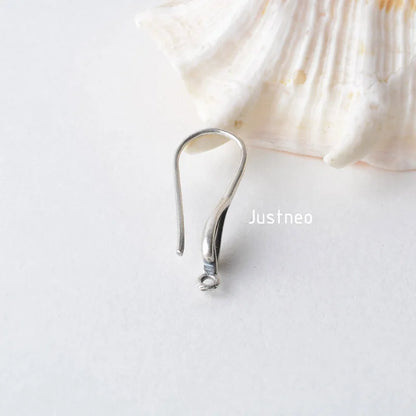 ear hook, solid 925 sterling silver leaves Shaped earring wire hooks, Thai Silver earring findings components, Jewelry DIY