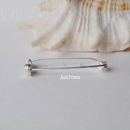 Solid 925 Sterling Silver Breastpin Safty-Closure Needle Lapel Stick, Handmade  DIY Blank Stick Pins Brooches Findings