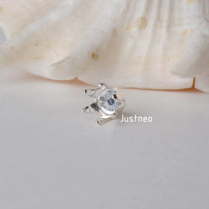 Solid 925 Sterling Silver Locket Settings, 6 Prongs Snap in Setting for Round Stones and Crystal