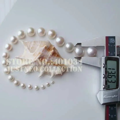 Genuine Cultured Freshwater Pearl White Button-shaped Half Drilled Loose Beads for Jewelry Making 5-12 mm