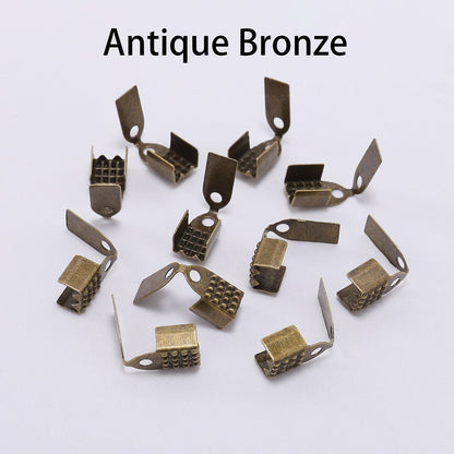 Attache de Corde en Métal Embout de Cordon à Sertir 4 5 6mm, 100pcs