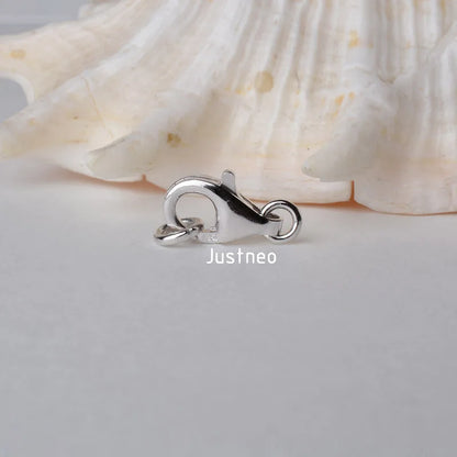 Solid 925 Sterling Silver Lobster Trigger Clasp with 2 Closed Jump Rrings for Necklace/bracelet  Rhodium plated ,1piece
