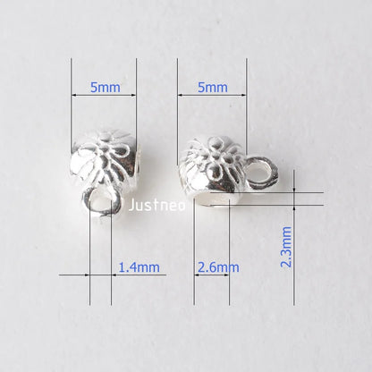 solid 925 sterling silver Tube Spacer Bead Connector with Closed Jump Ring, rondel spacer bead charms for necklace
