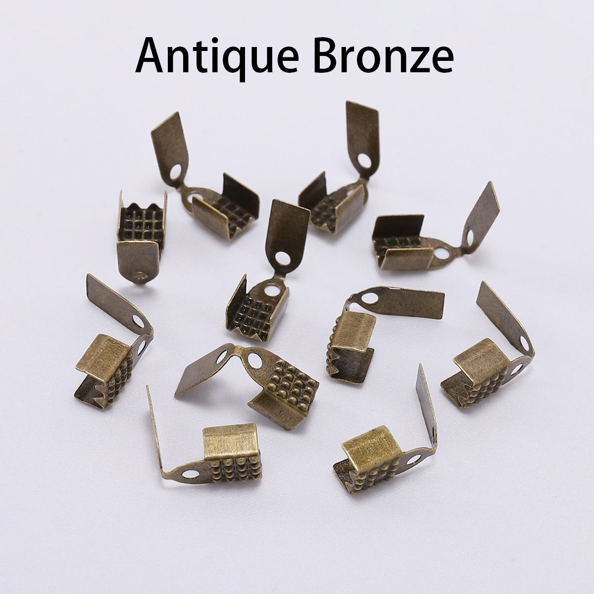 Attache de Corde en Métal Embout de Cordon à Sertir 4 5 6mm, 100pcs