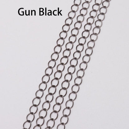 2.5 2.8 3.6 4.8 mm Long Open Link Ring Extended Extension Necklace Chains, 5m lot